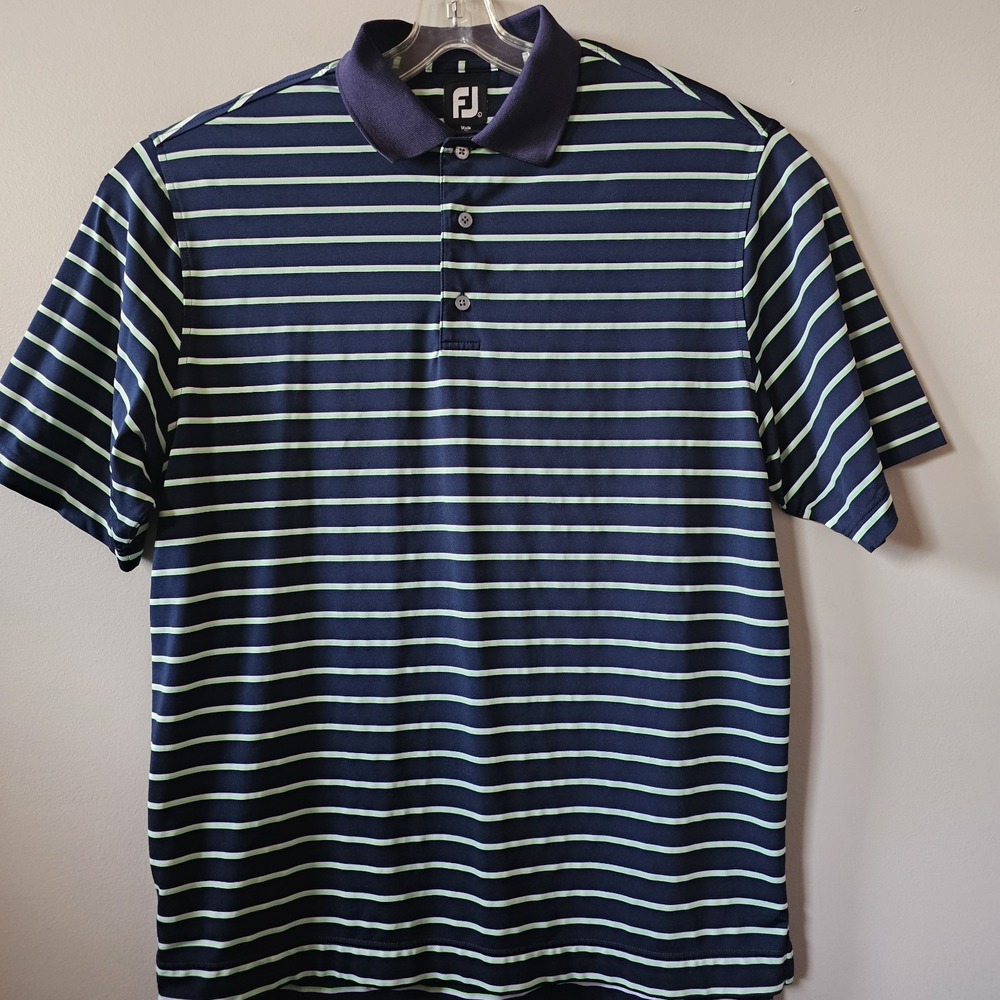 Footjoy‎ Polo Golf Men's Size Large Blue Green Stripes